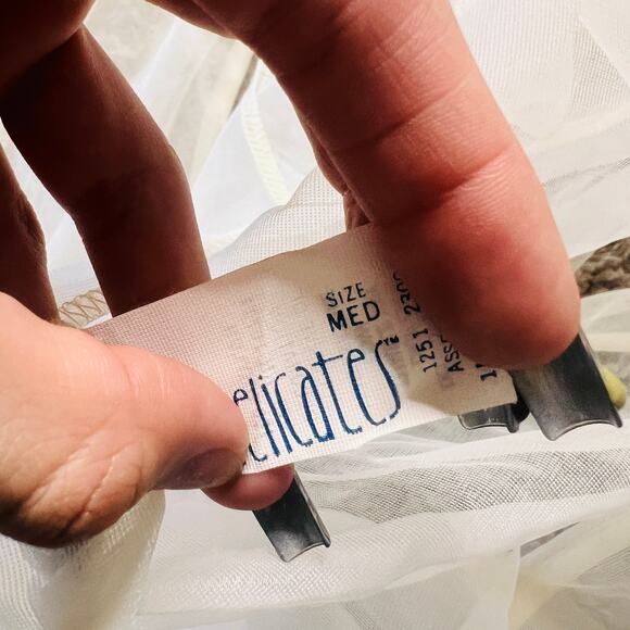 Vintage Delicates White Sheer Sleep Lingerie Sleep Top OS - Picture 4 of 4